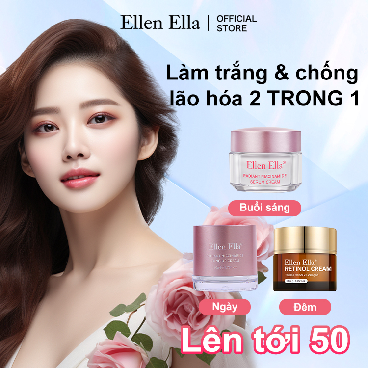 Ellen Ella Làm Trắng & Chống Lão Hóa 2 TRONG 1-Loại bỏ làn da xỉn màu và lão hóa