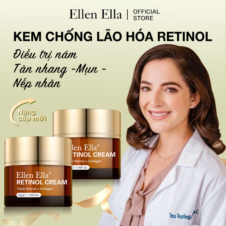 Buy 1 get 3 free - Upgrade Ellen Ella Retinol Face Cream - Effect increased by 50% - Help reveal smoother, firmer-looking skin with this gentle retinol treatment