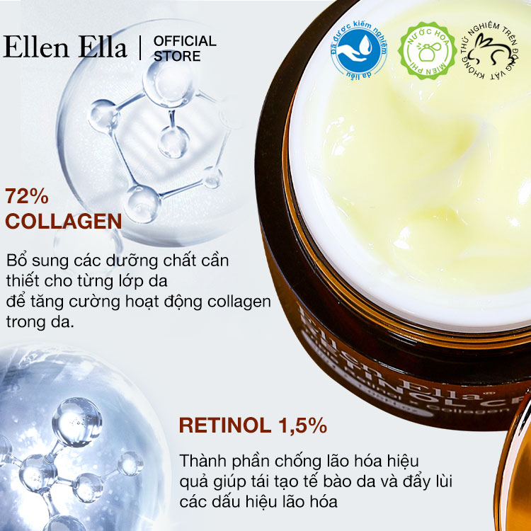 Buy 1 get 3 free - Upgrade Ellen Ella Retinol Face Cream - Effect increased by 50% - Help reveal smoother, firmer-looking skin with this gentle retinol treatment