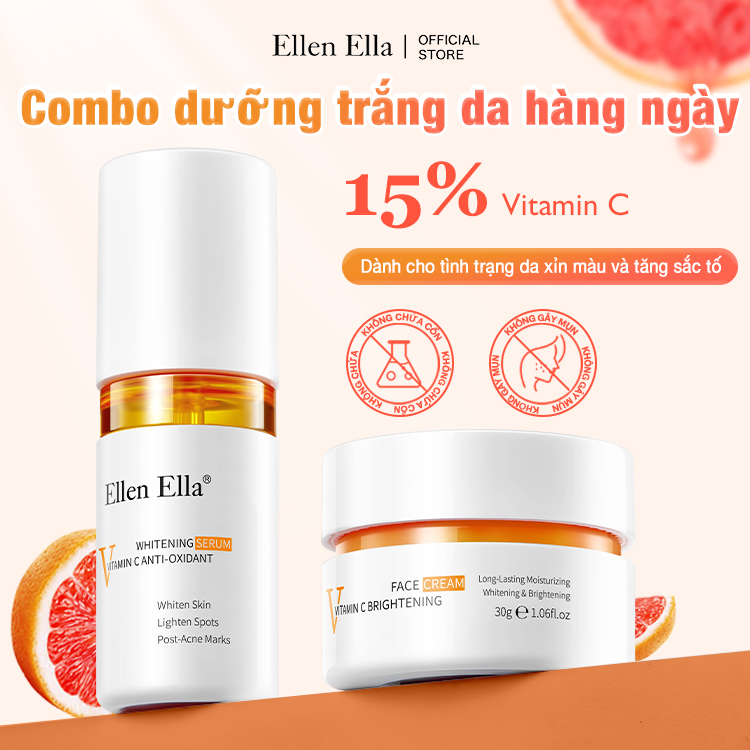 Combo dưỡng trắng da hàng ngày ELLEN ELLA