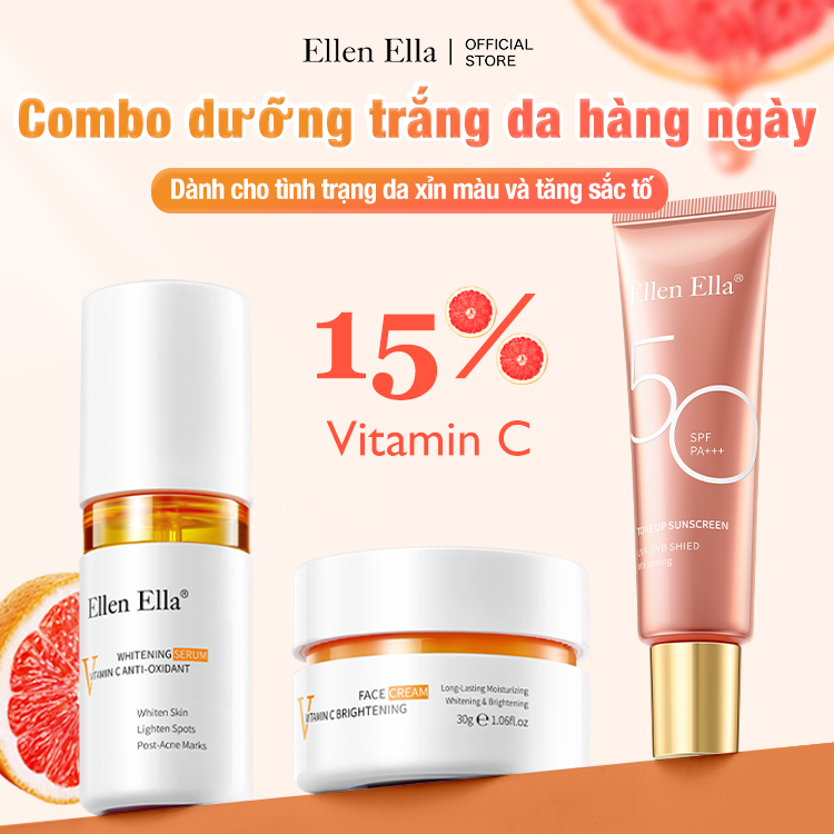 Combo dưỡng trắng da hàng ngày ELLEN ELLA