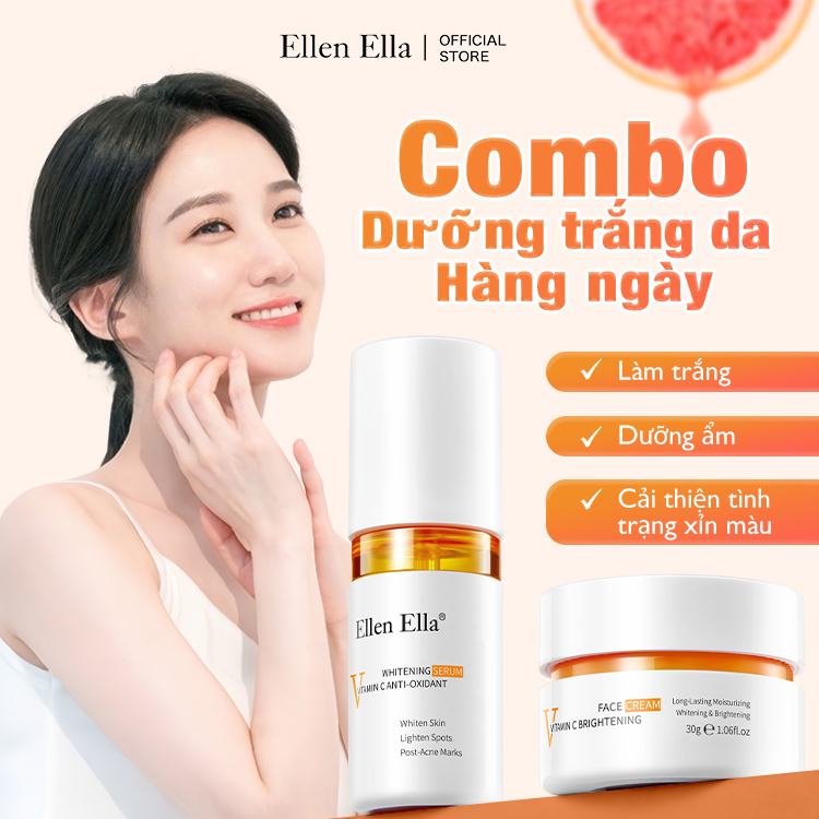 Combo dưỡng trắng da hàng ngày ELLEN ELLA