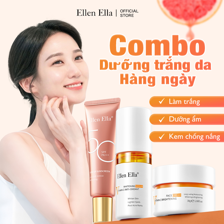 Combo dưỡng trắng da hàng ngày ELLEN ELLA